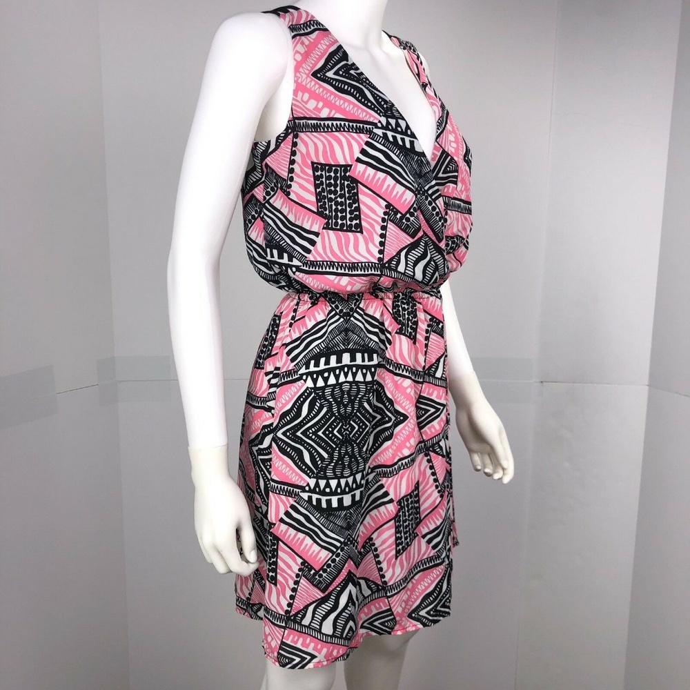 Pink Rose Women's Small Black Pink White Blouse - Picture 2 of 7